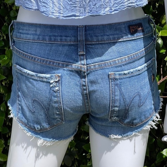 Citizens Of Humanity DIY Cut Off Distressed Denim Shorts - Picture 5 of 10